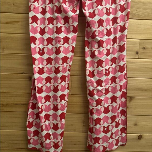 Y2K Old Navy Sz Large Mid Rise Tight Flare Heart Legging Sweatpants Deadstock - Picture 6 of 10